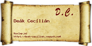 Deák Cecílián névjegykártya